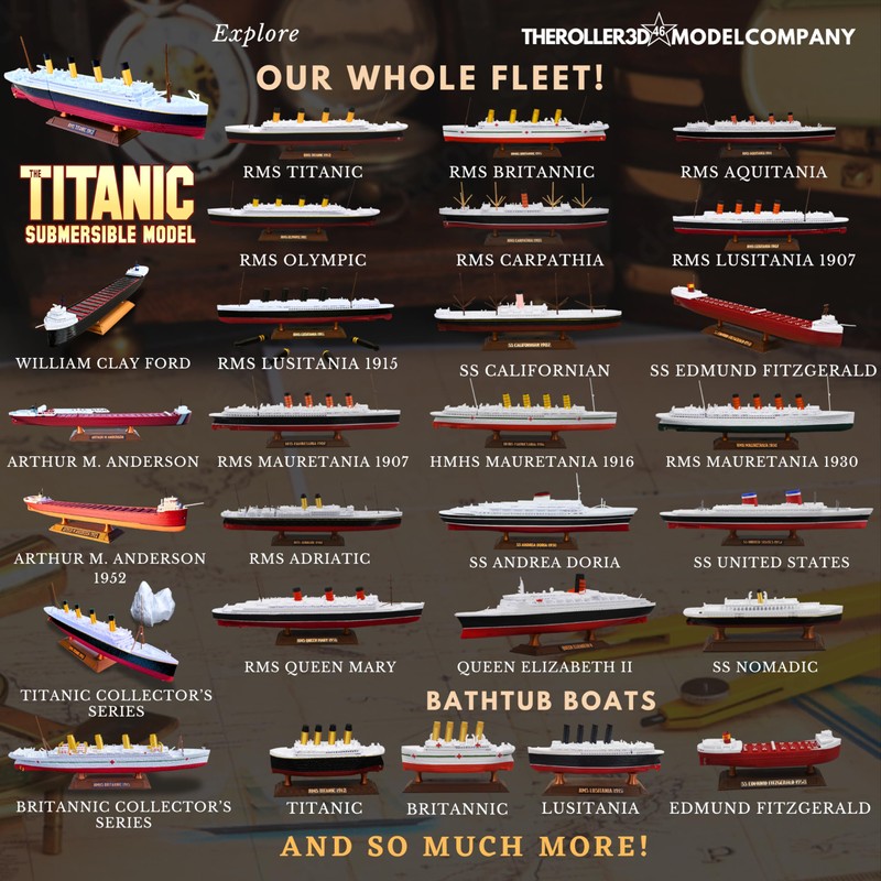 Generic RMS Carpathia Model - Highly Detailed Replica, Historically Accurate,