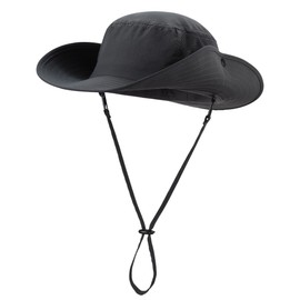Connectyle UPF 50+ Safari Hat, Men's Sun Hat, Foldable, Wide Brim, UV Protection, Fishing Hat, gray (dark gray)