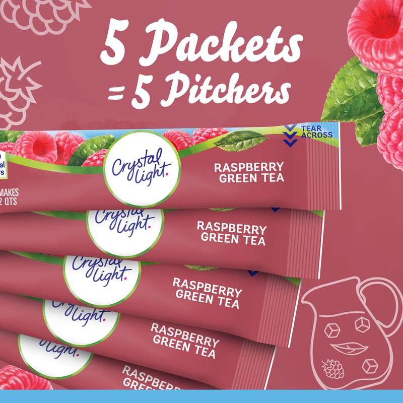 Crystal Light Raspberry Green Tea Naturally Flavored Powdered Drink Mix,