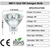 Vannise GU4 Bulb 5W 12V, 6 Pack GU4 Base MR11