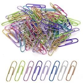 240 clips de papel, clip de papel de 33 mm, clips de papel de colores surtidos, clips de papel para papeleo, oficina, escuela y uso personal