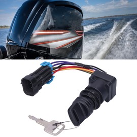 Ignition Key Switch Kit Plastic Black 4 Position Ignition Switch Key Kit 893353A03 Replacement Parts Replacement for Mercruiser DTS Boat Accessory