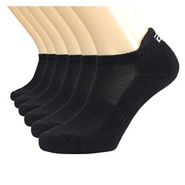 EVERSWE 1-6 Pairs Anti-Blister Cushioned Cotton Trainer Socks for Men Women Breathable Low Cut Sports Athletic Ankle Socks (L (9-12), 6 prs Black)