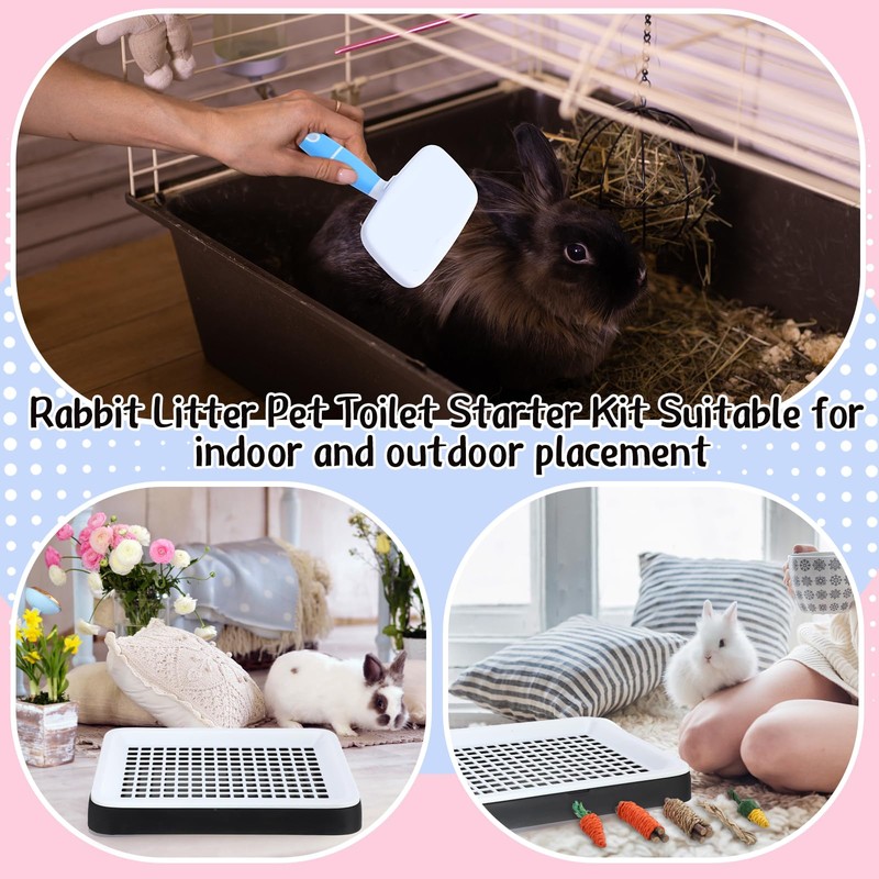 LOYIM 19 Pcs Rabbit Starter Kit Small Bunny Litter Box
