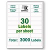 EastCrane 1" x 2-5/8" Printable Mailing Address Labels,3,000 Sticker Labels(100