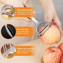 Kezidhp High Quality Asparagus Peeler, Y Vegetable Peeler with Sharp Stainless Steel Blade & Non-Slip Handle, Ergonomic Peeler, Peeler, Suitable for Most Vegetables and Fruits
