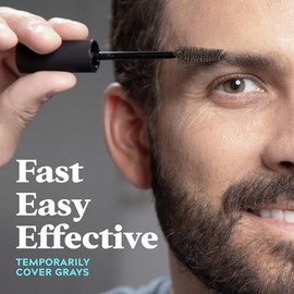 Just for Men Coloración temporal para barba y cejas en 1 día, para una apariencia más completa y definida, hasta 30 aplicaciones, castaño medio