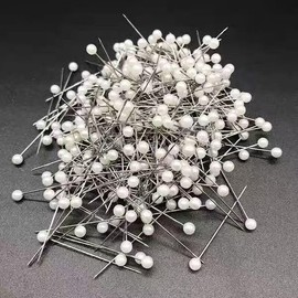 940PCS Sewing Pins, 1.2in Straight Pins with Plastic Pearl Head, White Corsage Stick Pins for DIY Sewing Craft Dressmaker Jewelry Decoration Fabric