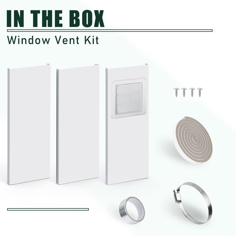 Flehomo Dryer Vent Window Kit, Include Dryer Vent Cover with