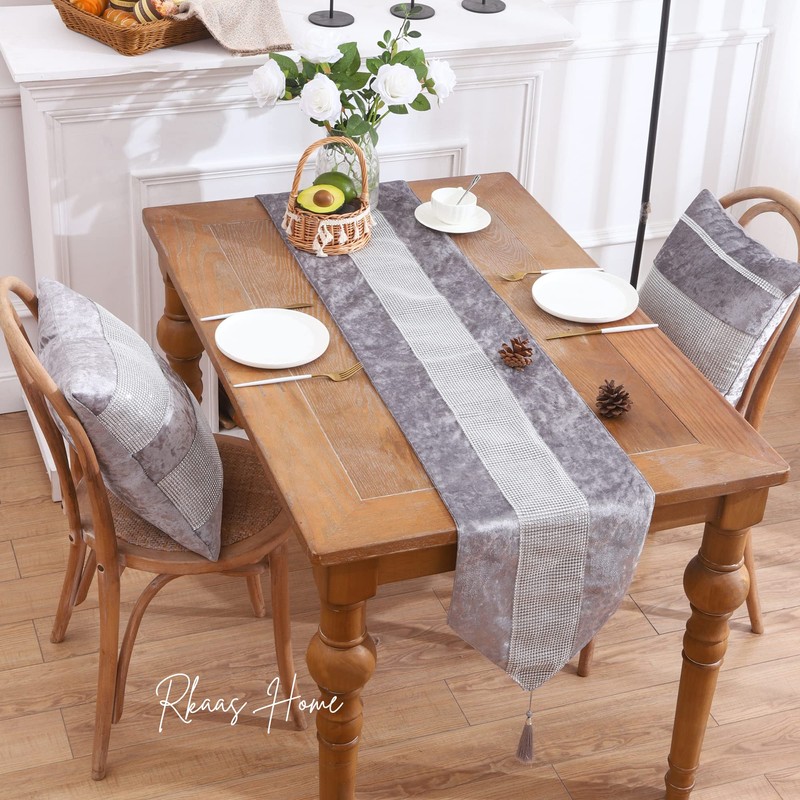 RKAAS HOME Super Soft Decorative Luxurious Diamante Crushed Ice Velvet