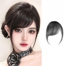 Bangs, See-through, Side Part, C-curl, Side Hair Wig (48027426) - Brown Black-Right / 앞머리 뱅 시스루 가르마 C컬 사이드 옆머리 가발 (48027426) - 브라운블랙-오른쪽