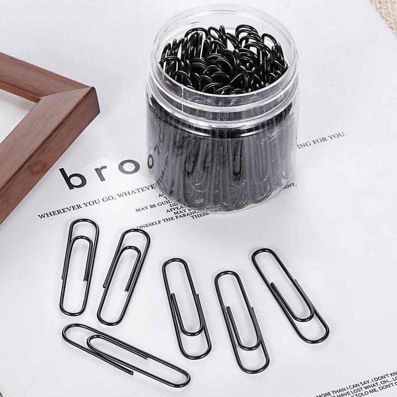 Vinaco Paper Clips Black, 100 Pack Large Paper Clips 2