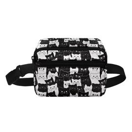 Biyejit Cat Boys Girls Bum Bag Waist Lightweight Kids Teens Fanny Pack with Adjustable Belt Strap Multi-Pocket Sling Bag for Travel Sports School