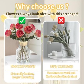 Rfirady Spiral Ikebana Stem Holder, Set of 2 Rotatable Bouquet Twister Flower Arrangement Holder, Reusable DIY Floral Art Accessory Supplies Tool for Vases Decor (Yellow)