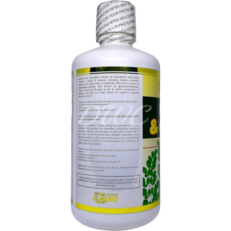 Productos El Colibri Moringa and Guanabana Liquid Dietary Supplement 32