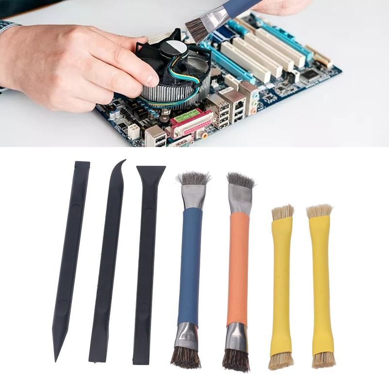 Pry Tool Brush Set ABS Stainless Steel Electronic Repair Cleaning