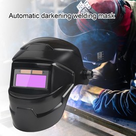 Solar Powered Auto Darkening Welding Helmet,True Color Welding Hood,Clear Safety Welder Mask for Tig Mig ARC Weld Plasma Cut Grinding (Black)