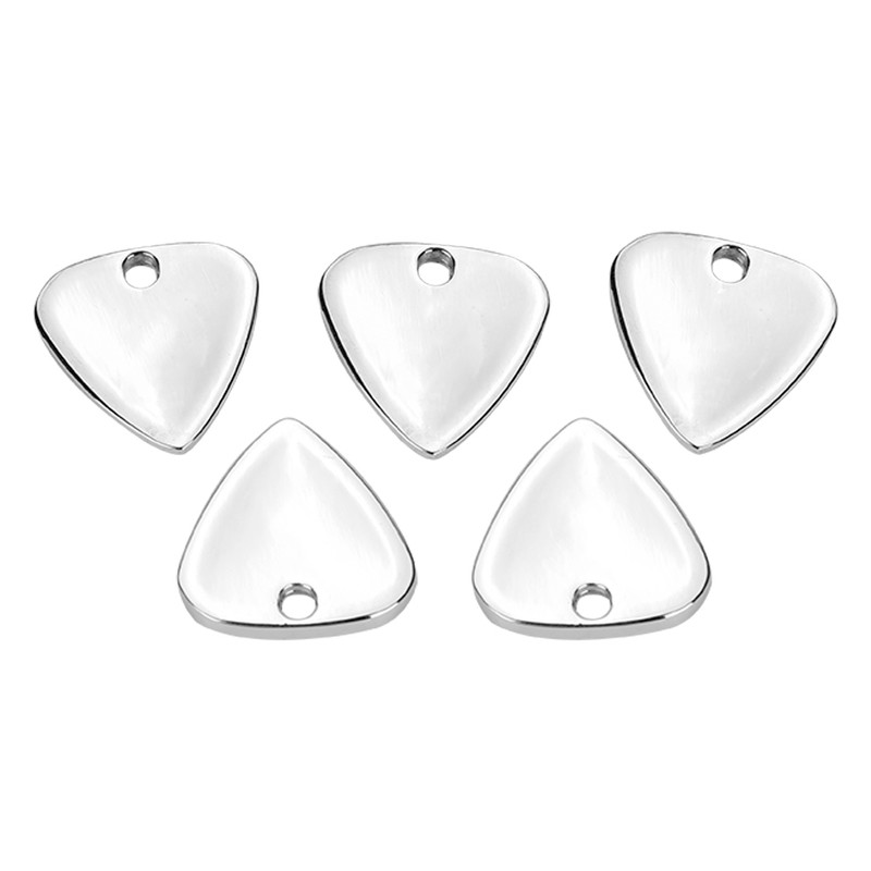 5 Pcs Metal Pick Plectrum for Guitar Musical Instruments Accessory(Silver)