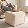20.1" Pouf Boneless Boucle Ottoman, Upholstered Compressed Ottoman Foot Rest,