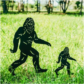 JAMZEL 15.8 inch Bigfoot Metal Outdoor Decor Big Foot Sasquatch Gifts for Men Dad Women Bigfoot Silhouette Statues for Outside, Patio, Lawn, Yard Art, Forests, Yard Display, Garden Decorations