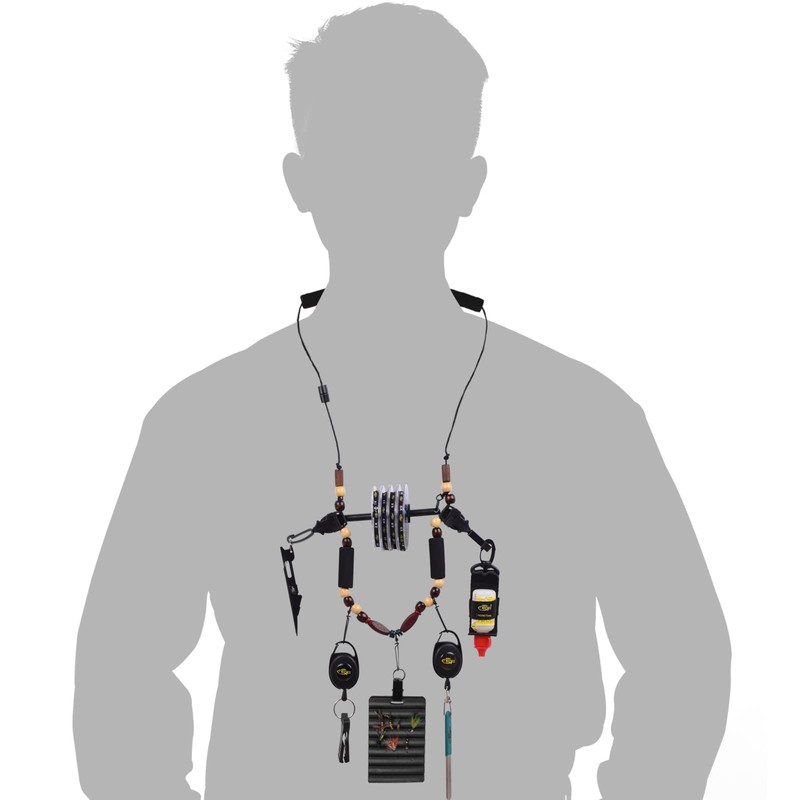 SF Fly Fishing Neckvest Lanyard Unloaded Black Adjustable Tool Holder