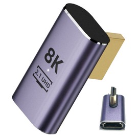 Fine-R 8K HDMI 2.1 Adapter, L-Shaped, 48Gbps HDMI Extension Adapter, Connector, 8K, 60Hz, 4K, 120Hz, HDR (Middle A8K-11)