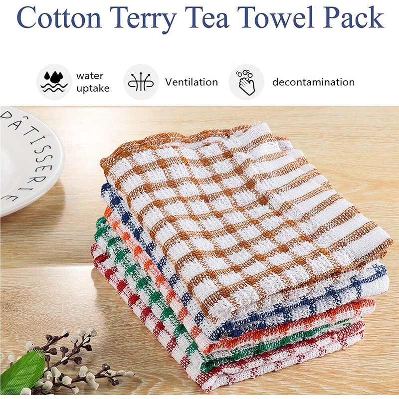 MAS International Vintage Kitchen Terry Tea Towels, 100% Cotton Pack