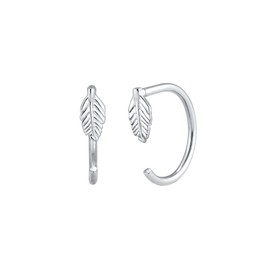 Elli Women Creole Feather Boho 925 Silver Earrings 0302632717