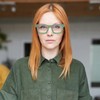 LJCZKA Square Blue Light Filter Glasses Women Men Crystal Bling
