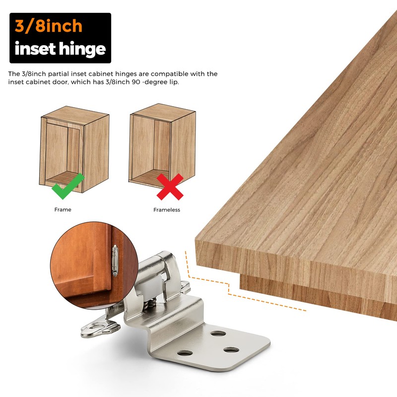 Ravinte 60 Pack 30 Pairs 3/8 Inch Inset Cabinet Door