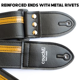 Couch RACER X GUITAR STRAP Made in USA Guitar Straps (BLACK & GOLD)