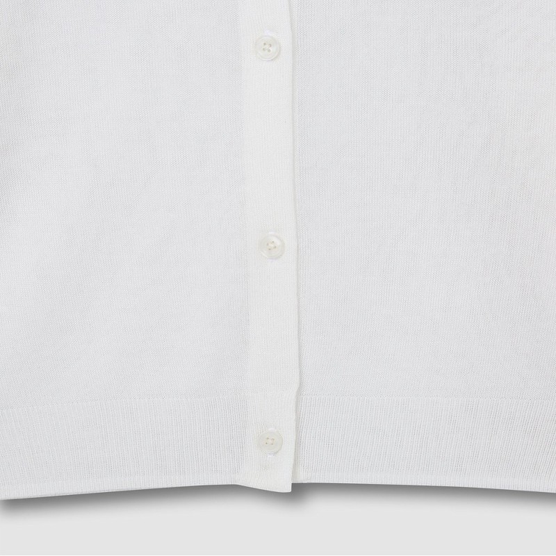 JAJU [JAJU] Women's Sheer Long Sleeve Cardigan_White