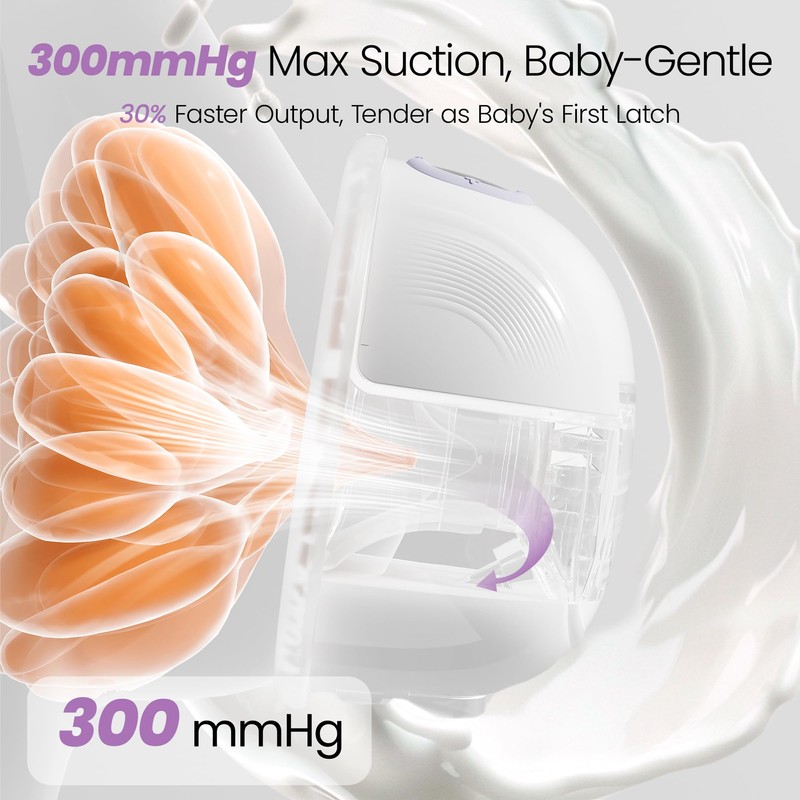 Breast Pump Hands Free, Wearable Breastfeeding Pump with 4 Modes