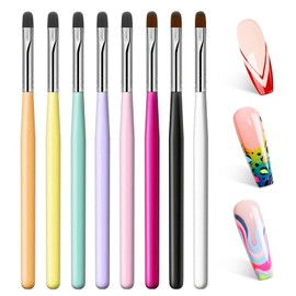 MUSILAN Nail Art Brushes Set,8PCS Uv Gel Nail Brush Poly Extension Gel Brush for Nail Art Nail Design Brush Gel Nail Brush for Nail Extension Nail Powder Nail Art Tips Builder Brush Nail Painting Set