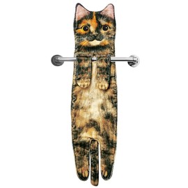 Cat Funny Hand Towels - Cute Bathroom Kitchen Towels Cat Decor Decorative Hanging Face Towels Super Absorbent Soft -Unique Mothers Day Birthday Christmas New Home Gifts for Women Mum Cat Lovers