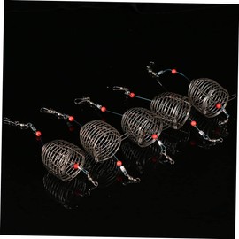 Kisangel 2sets Stainless Steel Lure Cage Bait Trap Fishing Trap Cage Spring Lid for Crab Lobster 5pcs*2