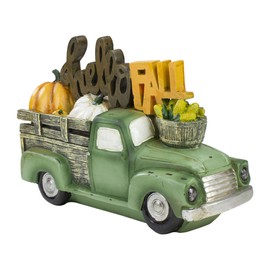 Northlight 11.25" Green Truck Hello Fall Autumn Harvest Tabletop Decoration