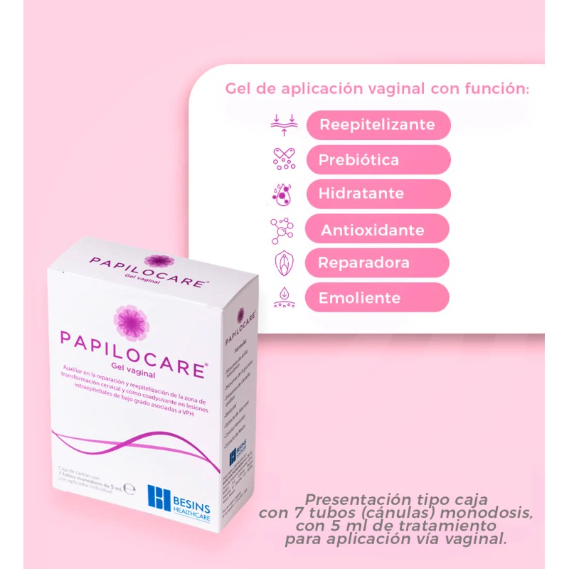 Papilocare Gel Vaginal Tratamiento Vph 21 Tubos Monodosis