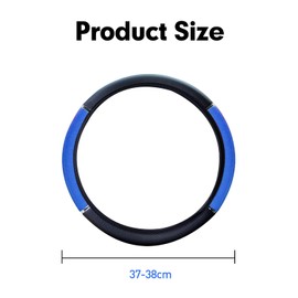 Auto Lenkradbezug, Mikrofaser Leder Lenkradhülle, Anti Rutsch Lenkradbezug, Universal-Auto-Lenkradbezug, Langlebiger Lenkradbezug, Lenkradbezug Leder, Universal für Auto/LKW/SUV, Blauer