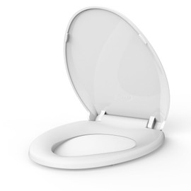 19 in Toilet Seat with Cover Soft Close, Toilet Lid Slow Close Quiet No, Easy Installation & Release,Safe PP Material Easy Clean, Comfortable Ergonomic Design, Suitable to Elongated Toilets,White