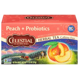 Celestial Seasonings Peach + Probiotics Herbal Tea, 16 Tea Bags