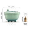 Zen Incense Burner with Lotus Lid Design (Lake Blue), Ceramic