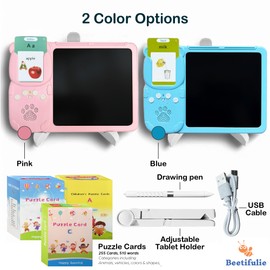 Talking Flash Cards for Toddlers with LCD Writing Tablet Kids, Drawing Tablet Toddler Toys 510 Sight Words for Ages 3 4 5 6, Autism & Speech Therapy Toys, Kindergarten Gifts for Boys and Girls