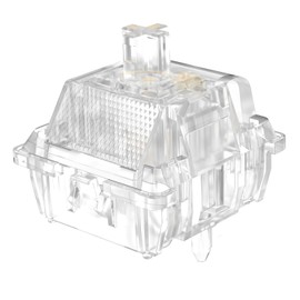 DUROCK Ice King Linear Switches, 62g Progressive Spring Transparent Clear RGB Switch, 5 Pins Lubed Smooth Line Mechanical Keyboard Switches (70pcs)