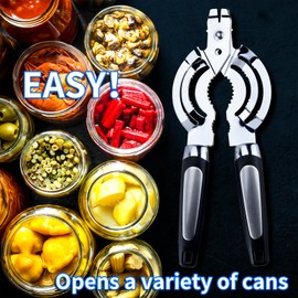 Topoem - Abridor de frascos múltiples para personas mayores, abrebotellas de acero inoxidable, abrebotellas para personas mayores con artritis, manos débiles
