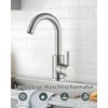 Hbronzeshower Bathroom Tap, 360° Swivel, Single-Lever Basin Mixer Tap (Brushed)