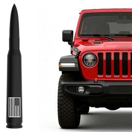 Antena antirrobo para coche y camión con bandera americana, diseño antirrobo para Jeep Wrangler Gladiator JL JK JT Rubicon Sahara Unlimited Sport 4xe Willys Mojave 2007-2025 (negro mate)