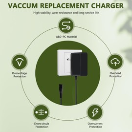 Charger for Enhulk Pool Vacuum Compatible with Enhulk T403 EHT21001-L20 20V 2.0Ah Li-ion Battery AC DC Power Adapter Cord for Enhulk Handheld Rechargeable Pool Cleaner XH2150-1500W 21.5V Power Supply