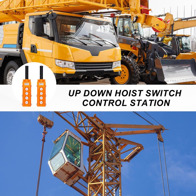 sourcing map Rain Proof Hoist Crane Push Button Switch, Up