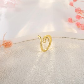 14k Gold Fillled Toe Rings for Women Opal Hug CZ Snake Leaf Adjustable Toe Rings Open Foot Jewelry for Summer (Snake)